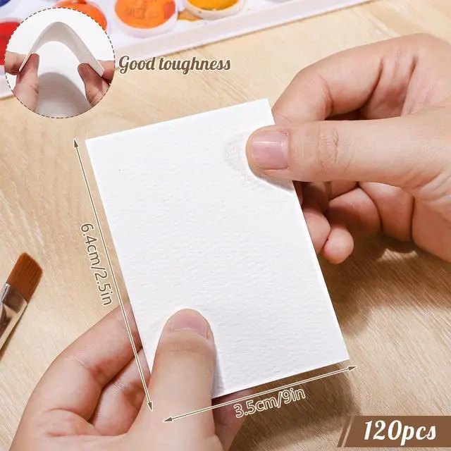 Alt view image 2 of 7 - 120 Sheets Watercolor Paper Bulk, 140 lb/300 GSM Cold Press Paper White Water Color Paper for Kids Child Students Adults Artists Drawing Valentine Gift Cards(2.5 x 3.5 inch)