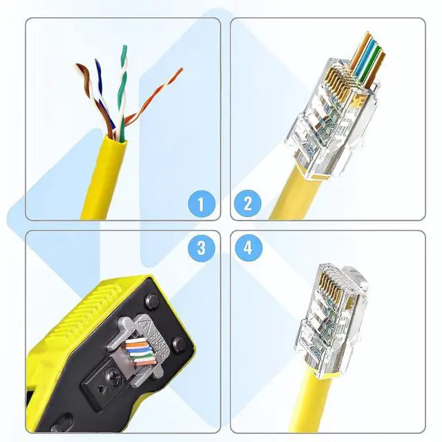 Alt view image 7 of 7 - 50 Pack Cat5e RJ45 Pass Through Connectors, UTP Ethernet Cable Ends