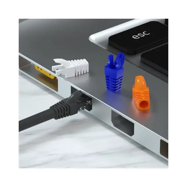 Alt view image 4 of 5 - 50 Pcs Cat5 Cat5E Cat6 Strain Relief Boot, RJ45 Plug Connector Cover Modular Network Plug Connector Cap Cable Connector Boots, Green