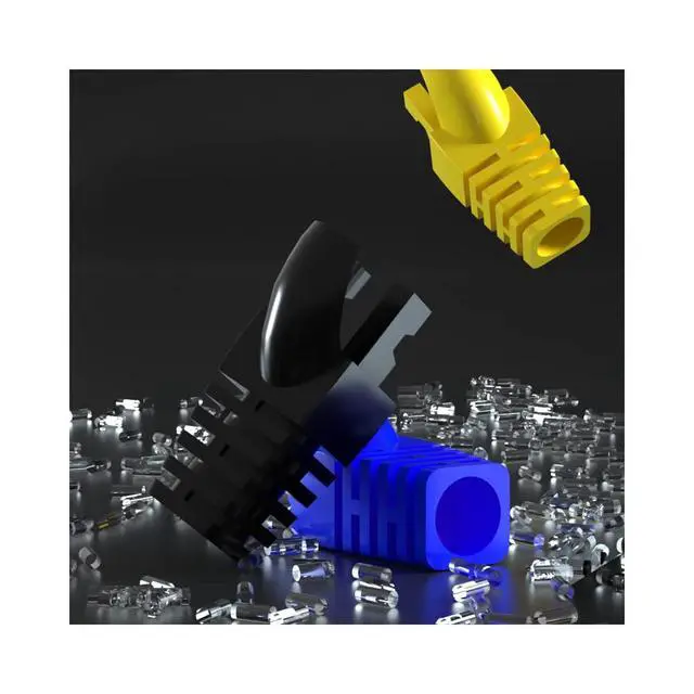 Alt view image 5 of 5 - 50 Pcs Cat5 Cat5E Cat6 Strain Relief Boot, RJ45 Plug Connector Cover Modular Network Plug Connector Cap Cable Connector Boots, Green