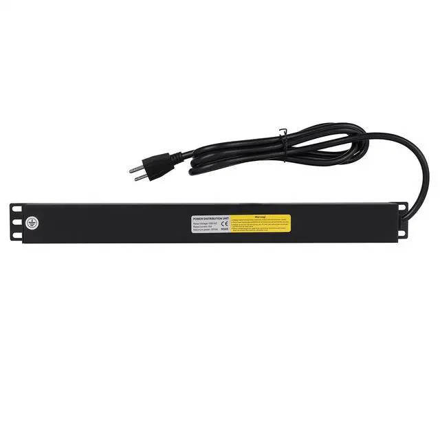 Alt view image 6 of 7 - 19" 1U Rack Mount PDU Power Strips 8 Outlet Mountable Power Strip, Wall Mount Outlet Power Strip Heavy Duty, Wide Spaced 15A 125V 1875W, 6 FT SJT 14AWG Power Cord (6FT) (8 Outlet)