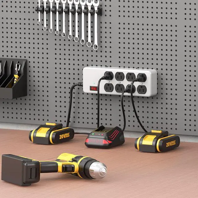 Alt view image 7 of 7 - Heavy Duty Power Strip,Industrial Heavy Metal Case Surge Protector,8 AC Outlets,15Amp,2700 Joules,Protected' Indicator,14 Gauge Cord (Grey, 6FT Length)