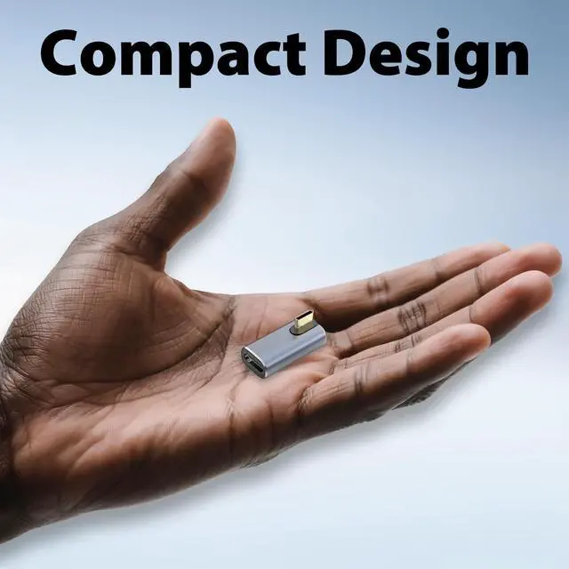 Alt view image 7 of 7 - USB C Right Angle Adapter PD 240W for Thunderbolt 4/3, Right Angle 90 Degree USB C Male to Female Extender 40Gbps Data USB4.0 L Shape Connector with 8K@60Hz Video for iPad, MacBook, 2-Pack