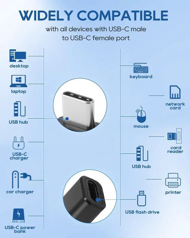 Alt view image 6 of 7 - USB C Right Angle Adapter, 240W 40Gbps USBC 90 Degree Adapter Male to Female, 8K@60Hz Type C Extender Adapters for Laptop Tablet Cell Phone