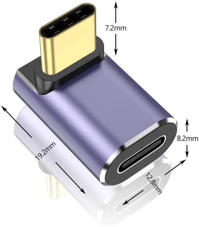Alt view image 3 of 7 - 4 Pack 90 Degree USB-C Male to Female Adapter, Right Angle 100W Type-C Adapter Extender for Steam Deck, ROG Ally, Switch 2, Notebook Computers, Thunderbolt 4, Tablet and Mobile Phones