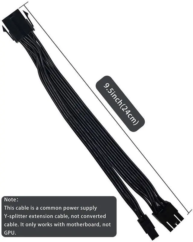 Alt view image 4 of 7 - 8 Pin to 4 Pin CPU Power Adapter, CPU 8 Pin ATX 4 Pin Male Converter Extension Cable for Motherboard 9.5-inch(24cm)