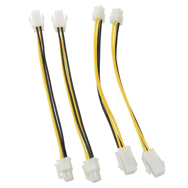 Alt view image 2 of 4 - ATX Plug CPU Power Adapter Cable 4PCS 8Inch 4-Pin ATX Male to 4-Pin ATX Female 12V Motherboard Power Extension Cable