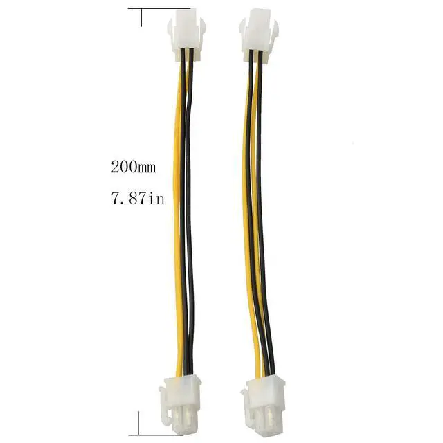 Alt view image 4 of 4 - ATX Plug CPU Power Adapter Cable 4PCS 8Inch 4-Pin ATX Male to 4-Pin ATX Female 12V Motherboard Power Extension Cable