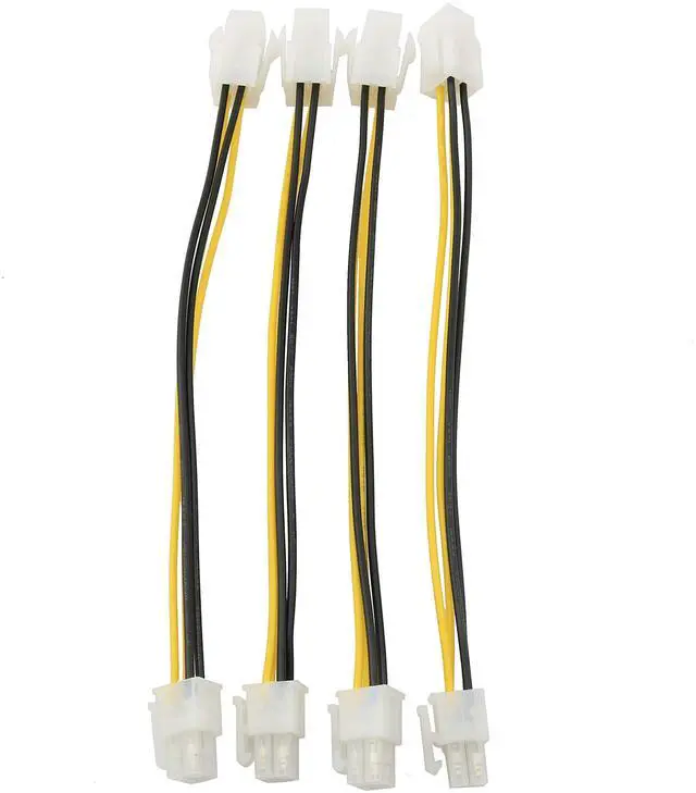 Main image of ATX Plug CPU Power Adapter Cable 4PCS 8Inch 4-Pin ATX Male to 4-Pin ATX Female 12V Motherboard Power Extension Cable