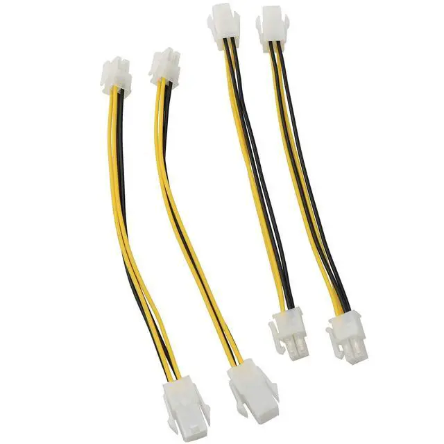 Alt view image 3 of 4 - ATX Plug CPU Power Adapter Cable 4PCS 8Inch 4-Pin ATX Male to 4-Pin ATX Female 12V Motherboard Power Extension Cable
