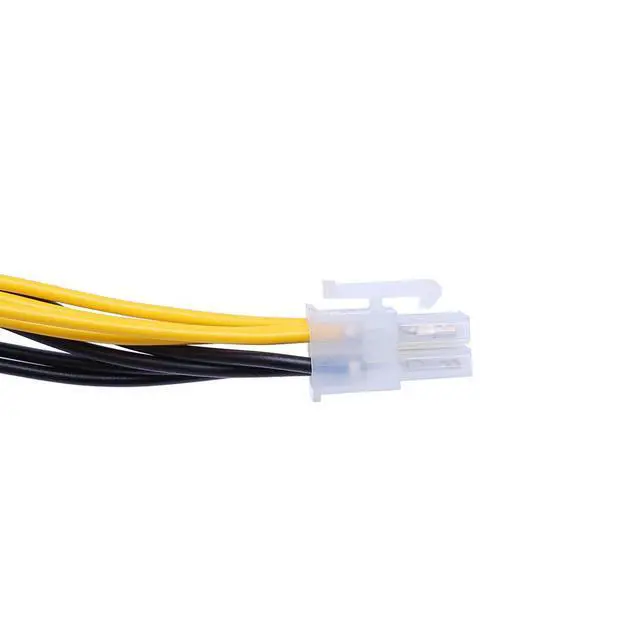 Alt view image 5 of 7 - 4-Pin Male to 8-Pin Female CPU Board Power Supply Converter Adapter Cable Yellow Black 20cm/7.87in Abs