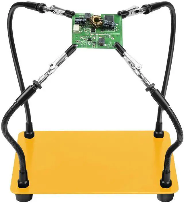 Main image of Helping Hands Soldering Station, Soldering Kit, Third Hand Soldering Tool 4 Flexible Arms Helping Hands for Electronic Repair Soldering Jewelry Crafts-Yellow