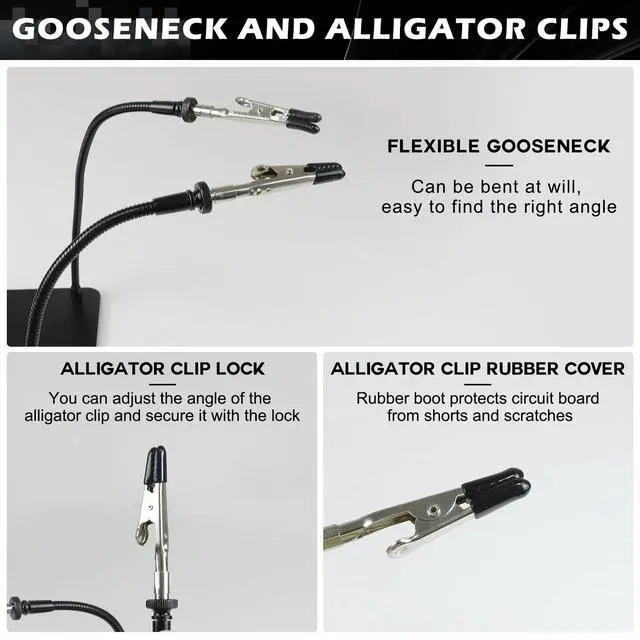 Alt view image 3 of 3 - Helping Hands Soldering Station, Soldering Kit, Third Hand Soldering Tool 4 Flexible Arms Helping Hands for Electronic Repair Soldering Jewelry Crafts - Lightweight