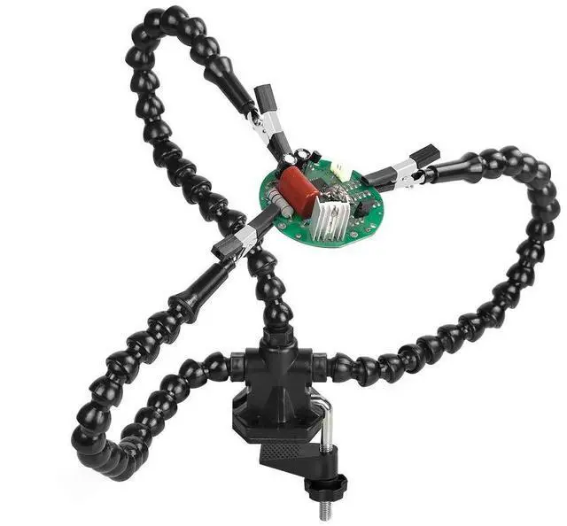 Main image of Helping Hands Soldering, Third Hand Soldering Tool PCB Holder Flexible Arms Helping Hands Crafts Jewelry Hobby Workshop Helping Station (Y3)