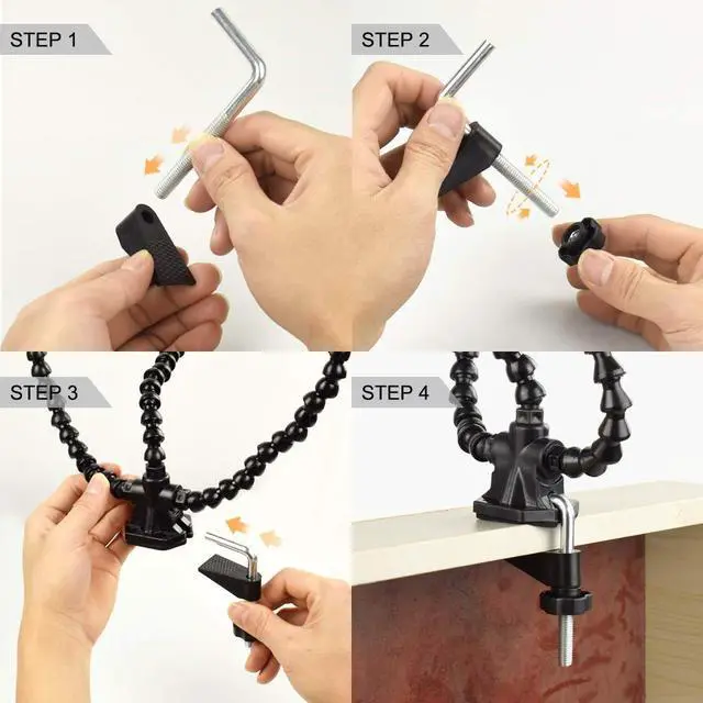 Alt view image 6 of 7 - Helping Hands Soldering, Third Hand Soldering Tool PCB Holder Flexible Arms Helping Hands Crafts Jewelry Hobby Workshop Helping Station (Y3)