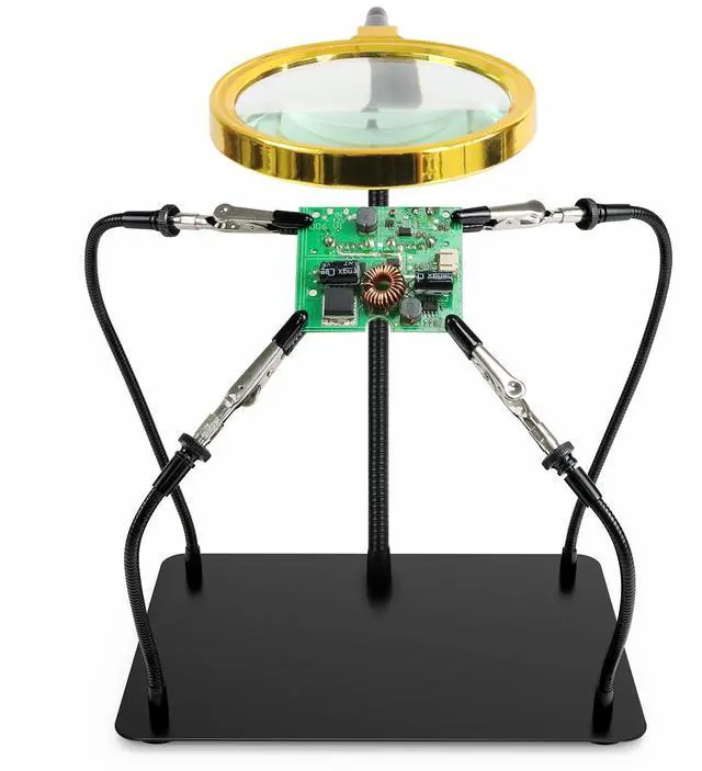 Main image of Helping Hands Soldering Station with 3X Magnifying Glass, 4 Flexible Helping Hand Arms Magnifier and Third Hand Soldering Tool for Electronic Repair Soldering Jewelry Crafts