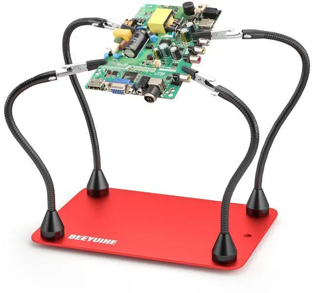Main image of Helping Hands Soldering Station 4 Magnetic Flexible Arms Solder Helping Hands, Third Hand Soldering Tool for Electronic Repair Soldering Jewelry Crafts #MK90