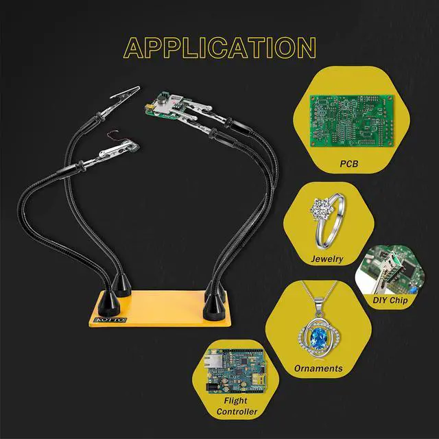 Alt view image 6 of 7 - 2 Pack Set Magnetic Flexible Gooseneck Metal with Alligator Clips for Helping Hands Third Hand Tool Automobile Electronics Soldering Jewelry Painting Art Crafts Hobby