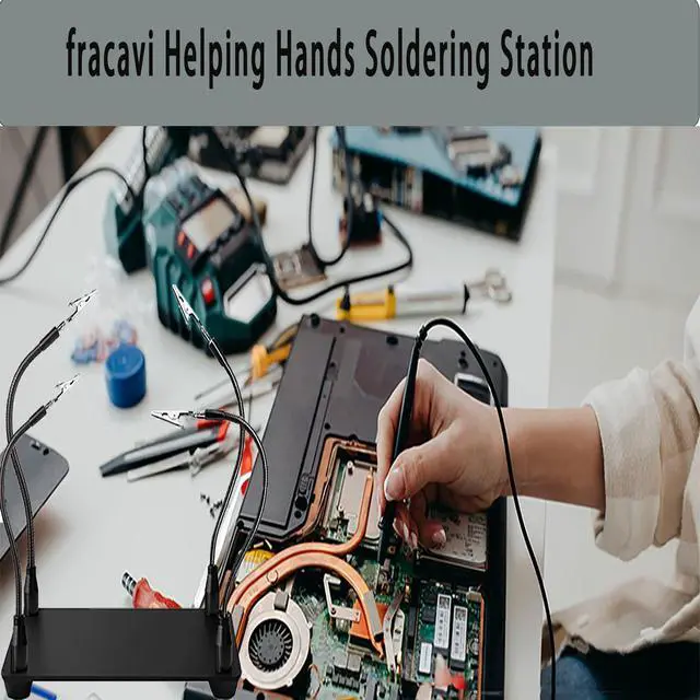 Alt view image 6 of 7 - Helping Third-Hand Soldering, Helping Hands Soldering Station Tool 4 Flexible Arms with Stable Base for Electronic Repair Soldering Jewelry Crafts