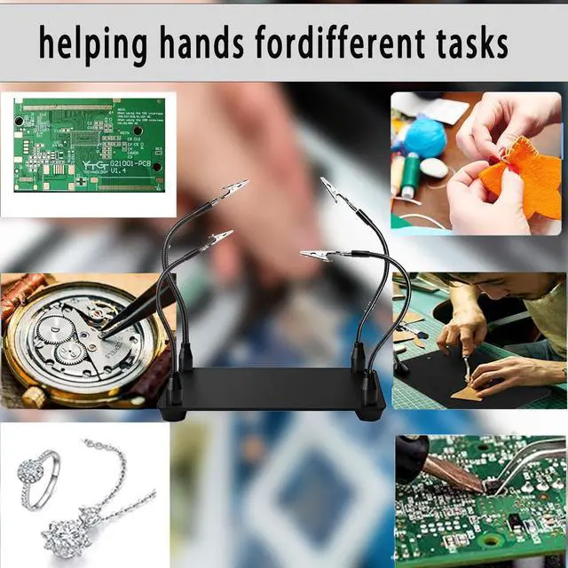 Alt view image 7 of 7 - Helping Third-Hand Soldering, Helping Hands Soldering Station Tool 4 Flexible Arms with Stable Base for Electronic Repair Soldering Jewelry Crafts