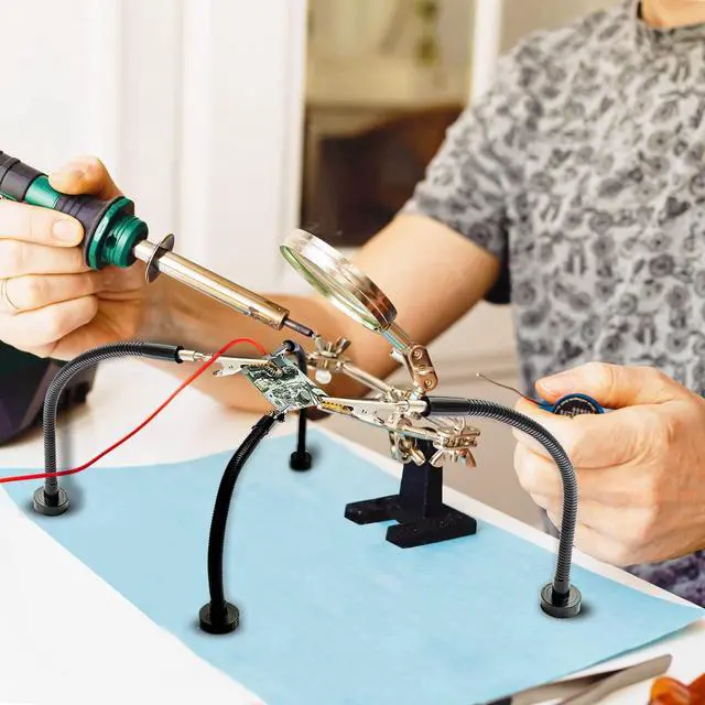 Alt view image 6 of 6 - 4 Pack Magnetic Helping Hands Soldering,Flexible Gooseneck Metal Arms for Automobile Electronics Soldering jewelry, Painting Art Crafts Hobby with Adjustable Alligator Clips