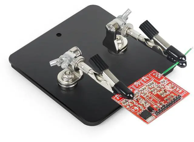 Main image of Helping Hands Soldering Station Compact Solder Clamp Tool for Electronics, Jewelry, DIY Repair & Small PCB Holder Projects with 3.9" Base, 2 Flexible Magnetic Arms, Adjustable Versatile Stand
