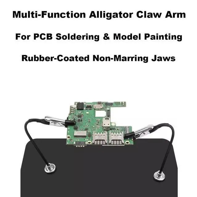 Alt view image 3 of 6 - Multi-Function Soldering Helping Hands with Sturdy Weighted Base, Flexible Arms & Alligator Clips, PCB Holder Station for Electric Soldering Iron, RC Model Building, Circuit Board Repair