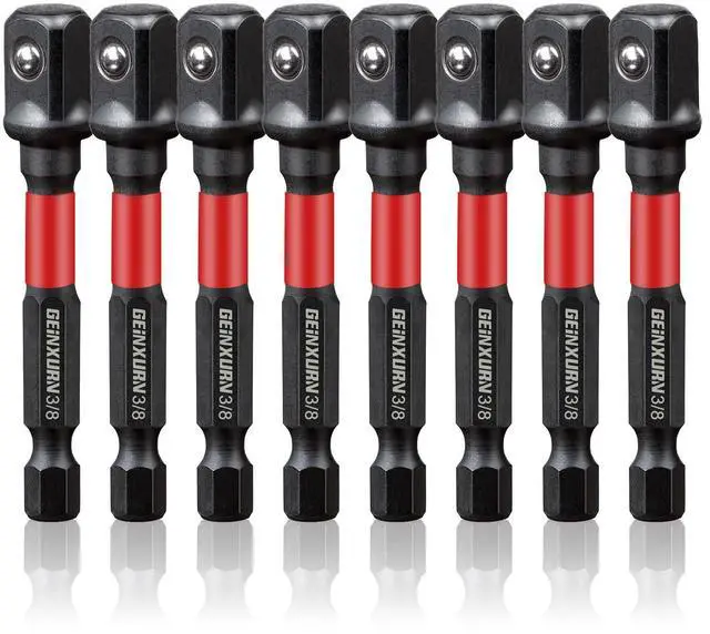 Main image of 8Pcs Impact Socket Adapter Set, 3/8" Drive Square, 2.5Inches Extension Bit Socket Driver Set, Adapt Your Power Drill to High Torque Impact Wrench