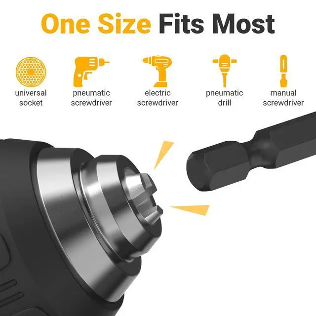 Alt view image 3 of 7 - Impact Socket Adapter Set for Drill - Tools for Men Gadgets 1/4" 3/8" 1/2" Impact Grade Driver Bit Set Extension Bit with Holder Ratchet Wrench Nut Hex Drive Adapter Hand Power Accessories Cool Stuff