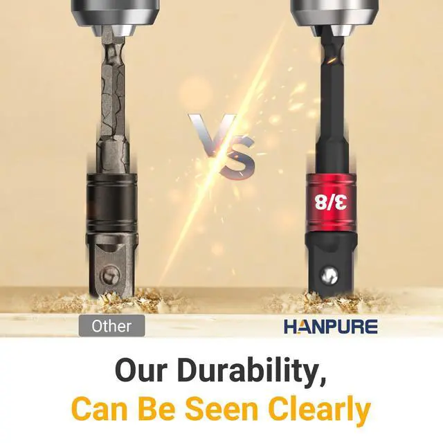 Alt view image 5 of 7 - Impact Socket Adapter Set for Drill - Tools for Men Gadgets 1/4" 3/8" 1/2" Impact Grade Driver Bit Set Extension Bit with Holder Ratchet Wrench Nut Hex Drive Adapter Hand Power Accessories Cool Stuff