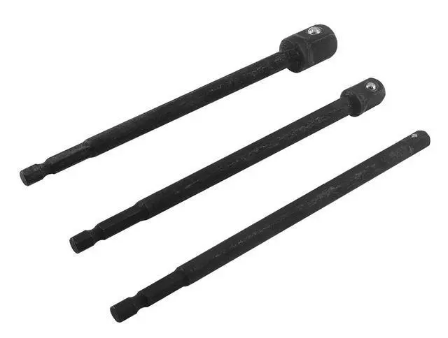 Alt view image 2 of 5 - 3pcs 6 Inch Long Impact Driver Socket Adapter Set, 1/4 Inch Hex Shank Impact Socket Extension, 1/4, 3/8, 1/2 Inch Square Socket Drill Bits Bar Extension Set Power Wrench Adapter Kit