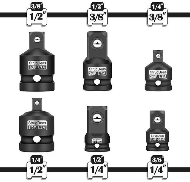Alt view image 2 of 7 - 6 Piece Impact Socket Adapter and Reducer Set