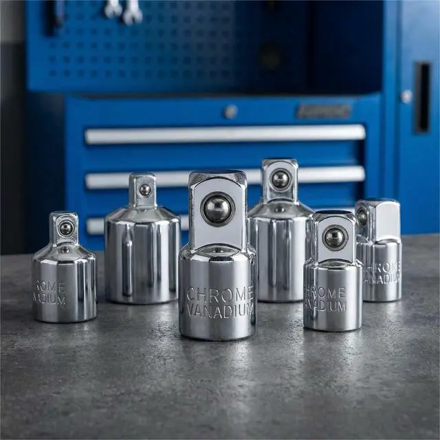 Alt view image 6 of 7 - 6 PCS Socket Adapter and Reducer Set, 1/4 to 3/8, 3/8 to 1/2, 1/4 to 1/2 Impact Ready, Premium Chrome Vanadium Steel Ratchet/Socket Extension/Conversion Kit/Set