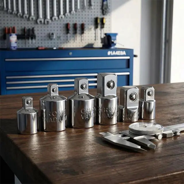 Alt view image 5 of 7 - 6 PCS Socket Adapter and Reducer Set, 1/4 to 3/8, 3/8 to 1/2, 1/4 to 1/2 Impact Ready, Premium Chrome Vanadium Steel Ratchet/Socket Extension/Conversion Kit/Set