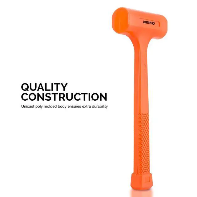 Alt view image 3 of 6 - 02846A 1 LB Dead Blow Hammer, Neon Orange I Unibody Molded | Checkered Grip | Spark and Rebound Resistant