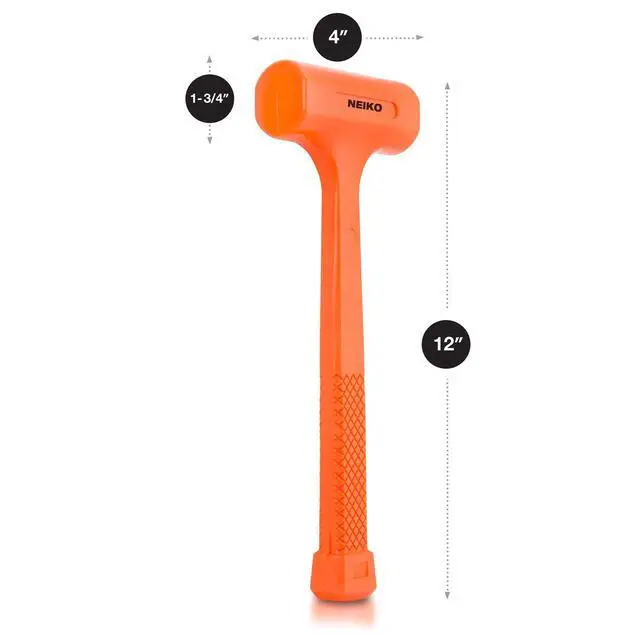 Alt view image 5 of 6 - 02846A 1 LB Dead Blow Hammer, Neon Orange I Unibody Molded | Checkered Grip | Spark and Rebound Resistant