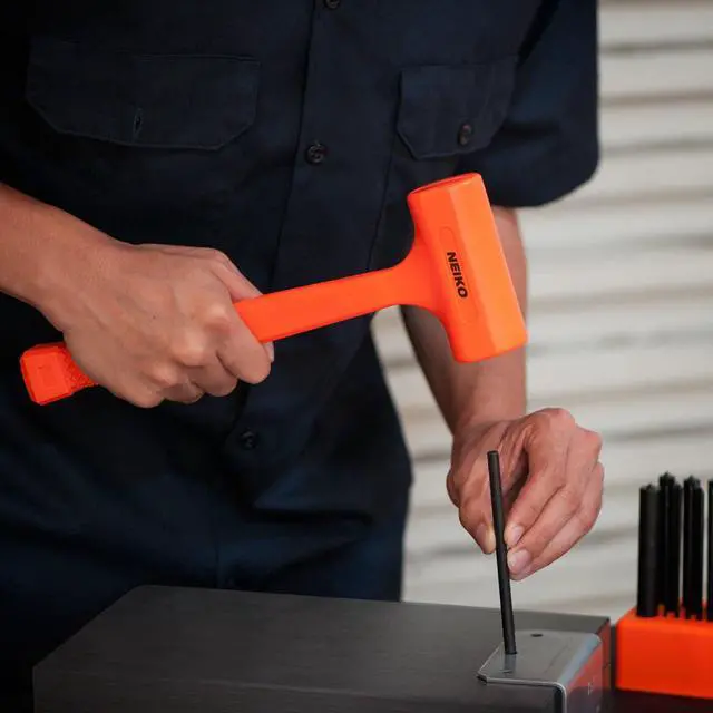 Alt view image 6 of 6 - 02846A 1 LB Dead Blow Hammer, Neon Orange I Unibody Molded | Checkered Grip | Spark and Rebound Resistant