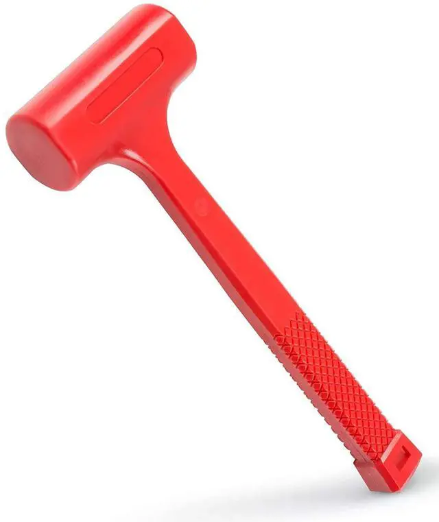 Main image of 1LB Dead Blow Hammer- Red, Mallet | Machinist Tools | Unibody Molded | Checkered Grip | Spark and Rebound Resistant