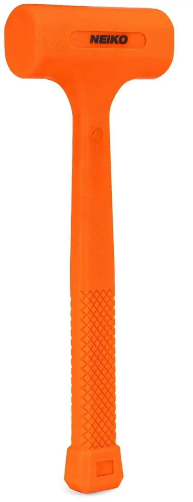 Main image of 02842A Dead Blow Hammer, 0.5 Pounds, Neon Orange Deadblow Hammers, Mallet, Spark and Rebound Resistant, Unibody Molded, Soft Blow Rubber, Checkered Grip, Steel Shot and Core