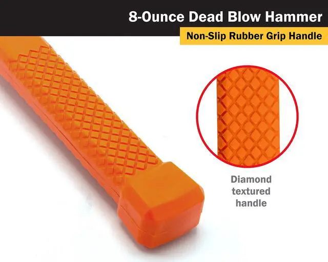 Alt view image 4 of 5 - 63008 8oz Dead Blow Hammer with Steel Shot Filled Head, Spark & Rebound Resistant, 10.5" Non-slip Diamond Textured Handle