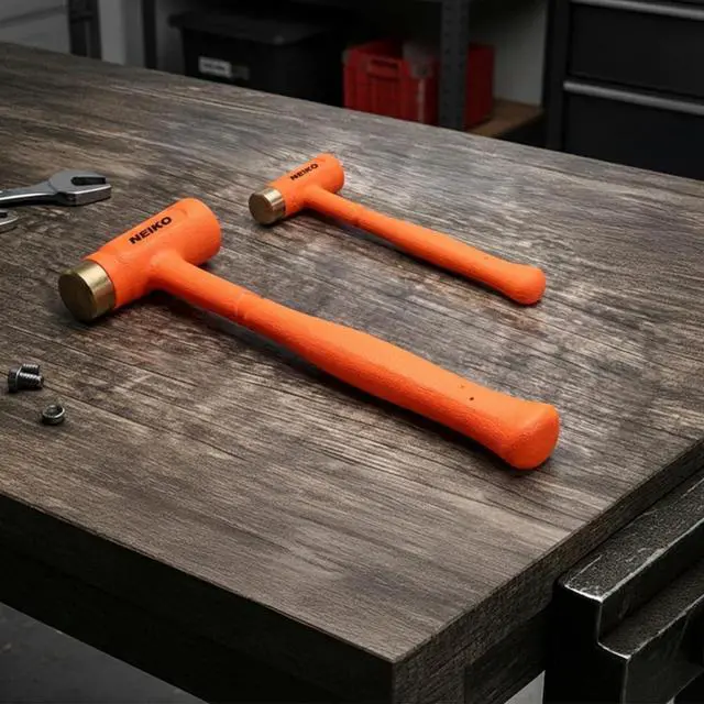 Alt view image 6 of 6 - 02870A Dead Blow Hammer With Brass Cap, 0.75 Pounds, Neon Orange Deadblow Hammers, Mallet, Spark and Rebound Resistant, Unibody Molded, Soft Blow Rubber, Non Slip Grip, Steel Shot and Core