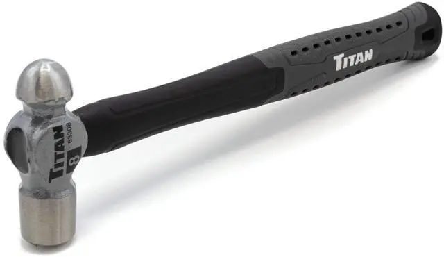 Main image of 63308 8oz Ball Pein Hammer, Forged Steel Head, 11" Shock Absorbing Fiberglass Handle with Textured Rubber Grip