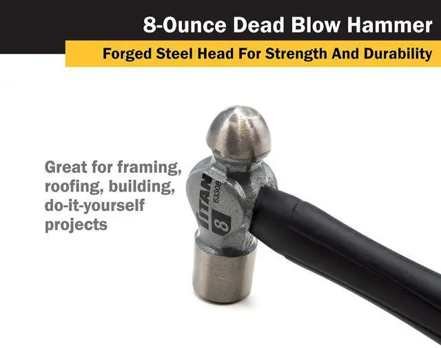 Alt view image 5 of 5 - 63308 8oz Ball Pein Hammer, Forged Steel Head, 11" Shock Absorbing Fiberglass Handle with Textured Rubber Grip