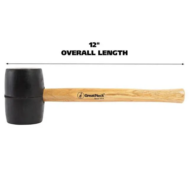 Alt view image 2 of 7 - 16 Oz. Rubber Mallet with Hardwood Handle Won't Mar or Scratch