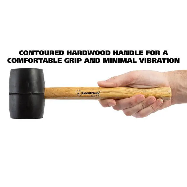 Alt view image 4 of 7 - 16 Oz. Rubber Mallet with Hardwood Handle Won't Mar or Scratch