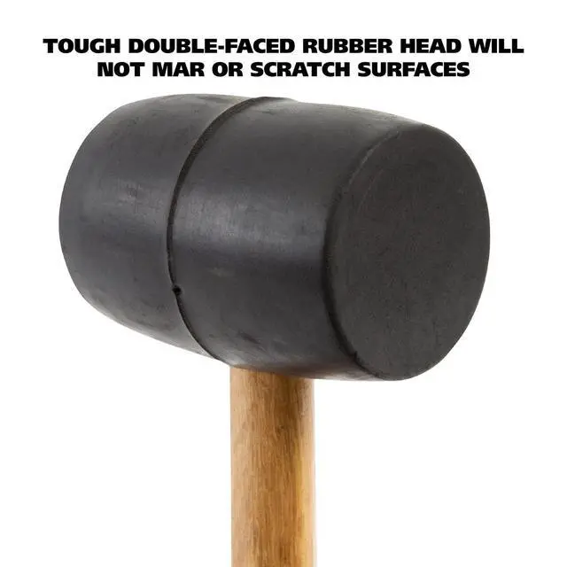 Alt view image 3 of 7 - 16 Oz. Rubber Mallet with Hardwood Handle Won't Mar or Scratch