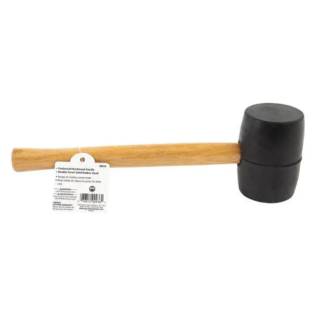 Alt view image 7 of 7 - 16 Oz. Rubber Mallet with Hardwood Handle Won't Mar or Scratch