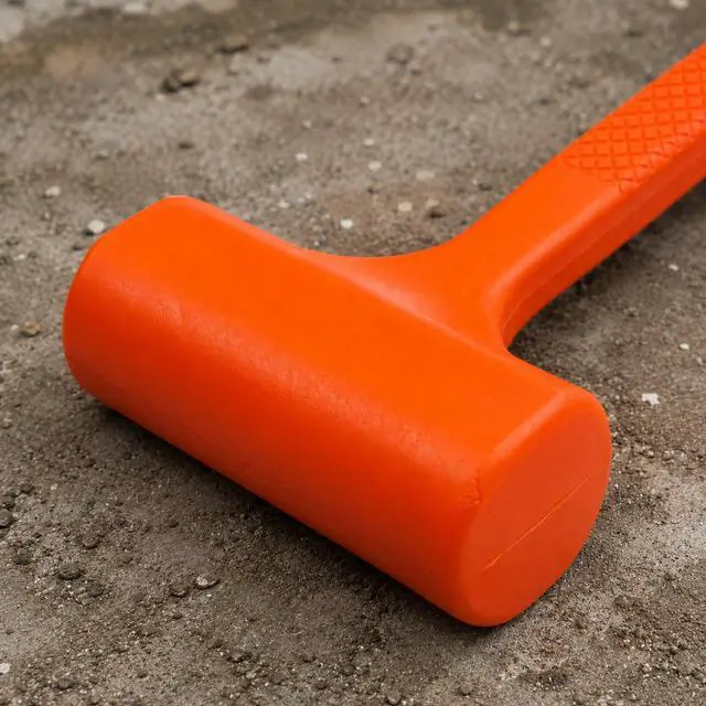 Alt view image 6 of 6 - 2LBS Dead Blow Hammer Grip Mallet Hammer Checkered Handle Spark and Rebound Resistant with 2-pounds Head, Orange