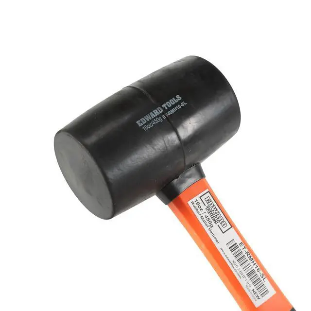 Alt view image 2 of 4 - Rubber Mallet Hammer 16 oz - Durable Eco-friendly Rubber Hammer Head for Camping, Flooring, Tent Stakes, Woodworking, Soft Blow Tasks without Damage - Ergonomic Grip Handle