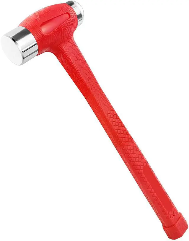 Main image of 24 oz Dead Blow Hammer Dual Head Ball Peen Blow Striking Flat Pein Non-Slip Handle,1.5 LB Orange (YY-7-001)
